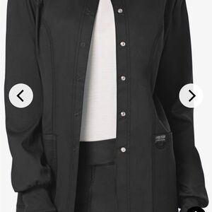 Cherokee Workwear Revolution Women's 3-Pocket Snap Front Scrub Jacket Black